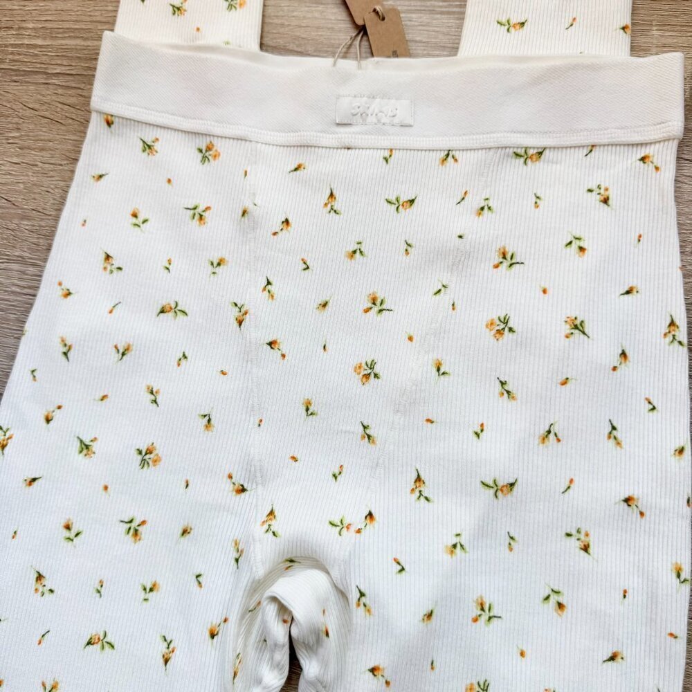 NWT SKIMS Cotton Rib Leggings Marigold Rosebud Floral Print Small - Picture 5 of 11